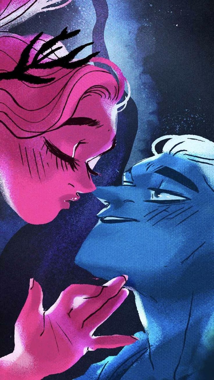 the princess and the frog are kissing in front of each other with their eyes closed