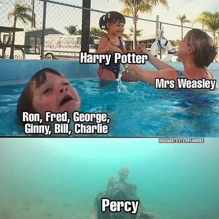 there are two pictures with people in the water and one has an image of harry potter