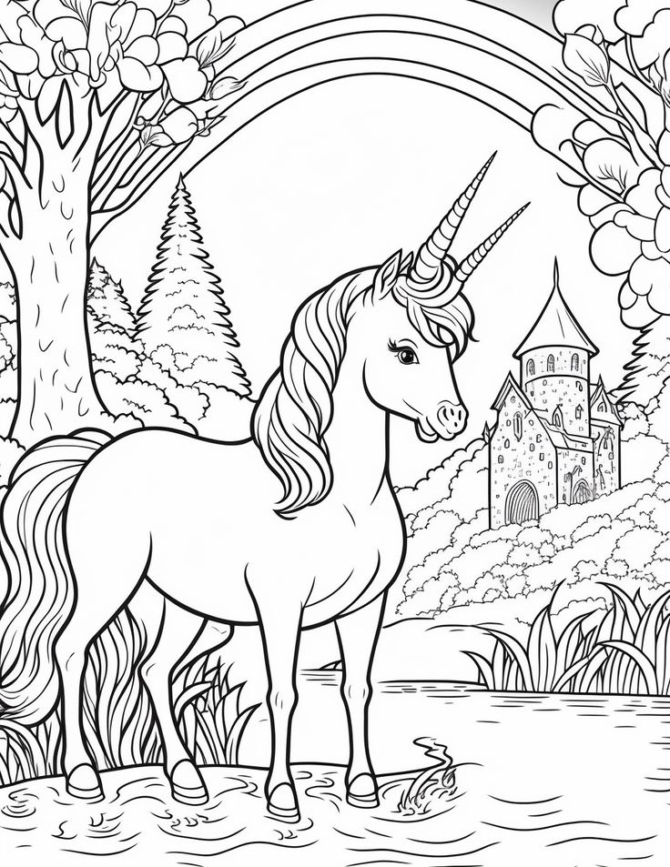 56 Cute Unicorn Printable Coloring Pages for Kids, Printable PDF File ...