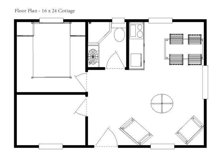 a floor plan for a small house with two beds