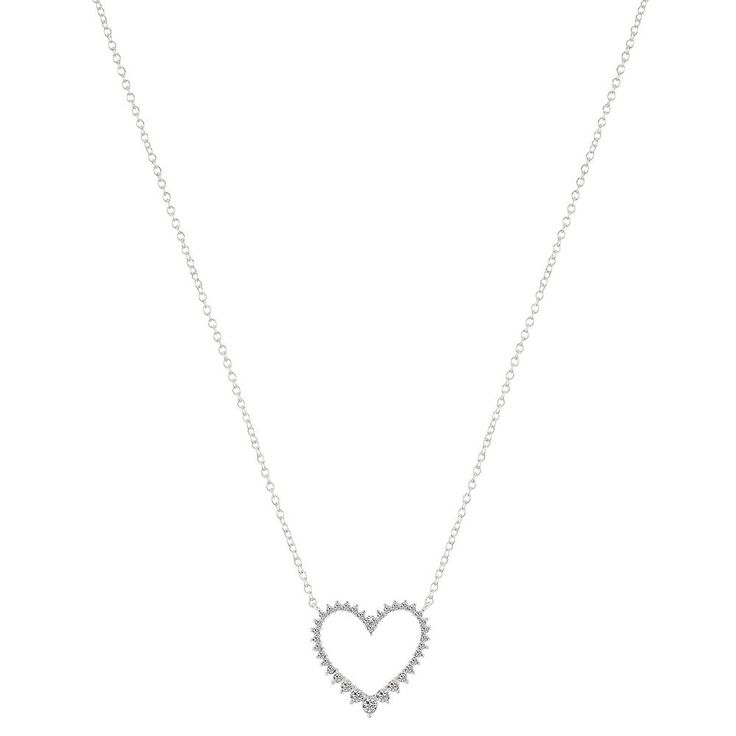 Keep your love close with this Brilliance Brass Open Heart Pendant Necklace. Keep your love close with this Brilliance Brass Open Heart Pendant Necklace. Chain type: link Metal: brass Finish: polished Pendant size: 0.7 x 0.6 in. Packaging: boxed Necklace length: 16 in. with 2 in. extender Plating: fine silver Size: 18". Color: Silver Clear. Gender: female. Age Group: adult. Necklace Box, Open Heart, Heart Pendant Necklace, Necklace Chain, Necklace Length, Fine Silver, Brass Finish, Heart Pendant, Gender Female