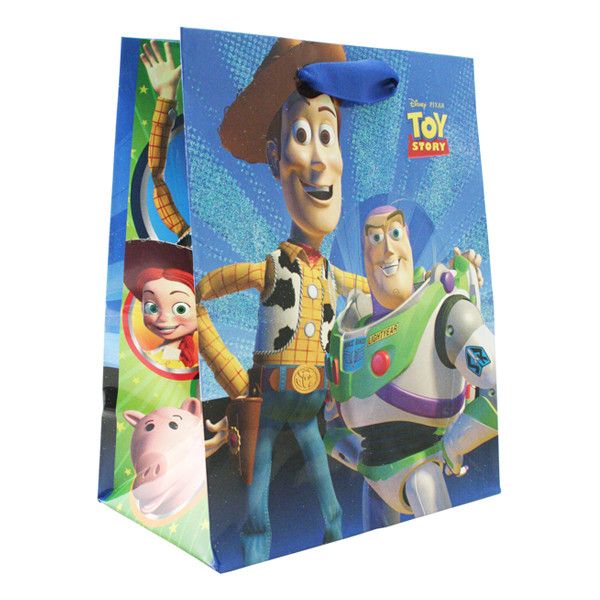 a toy story gift bag with the characters from toy story on it's front