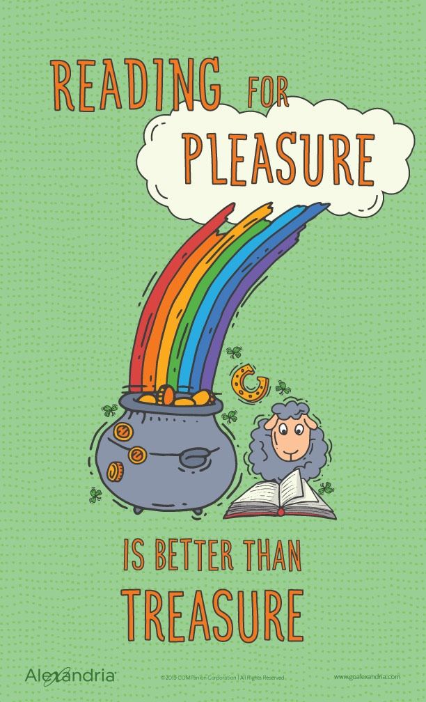 a book cover with a rainbow and pot full of coins, reading for pleasure is better than