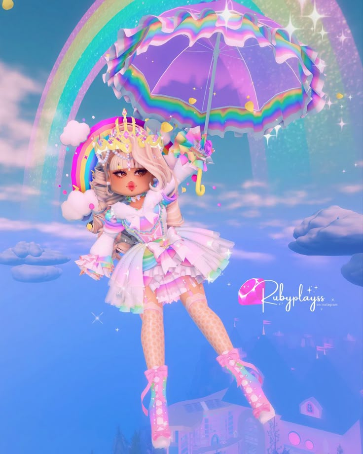 Royale High Pastel Rainbow | Animated drawings, Princess dress up games ...