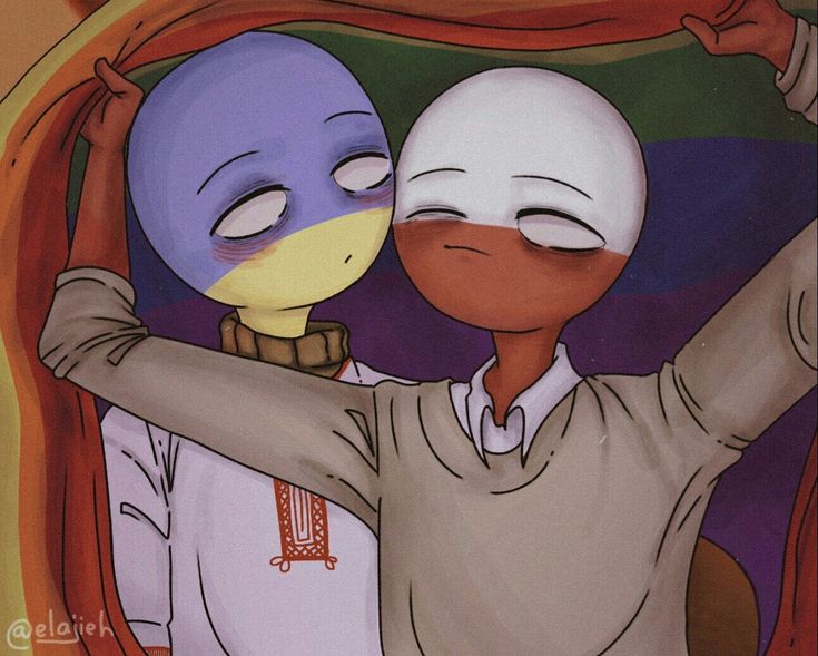 an image of two people with masks on their faces and one is holding his head in the other's arms