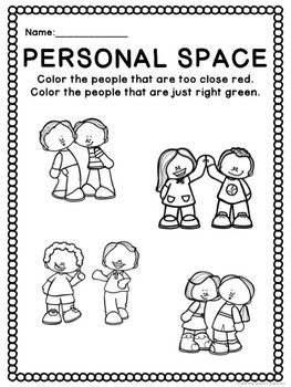 a coloring page for personal space with the words, colors and people that are just right green