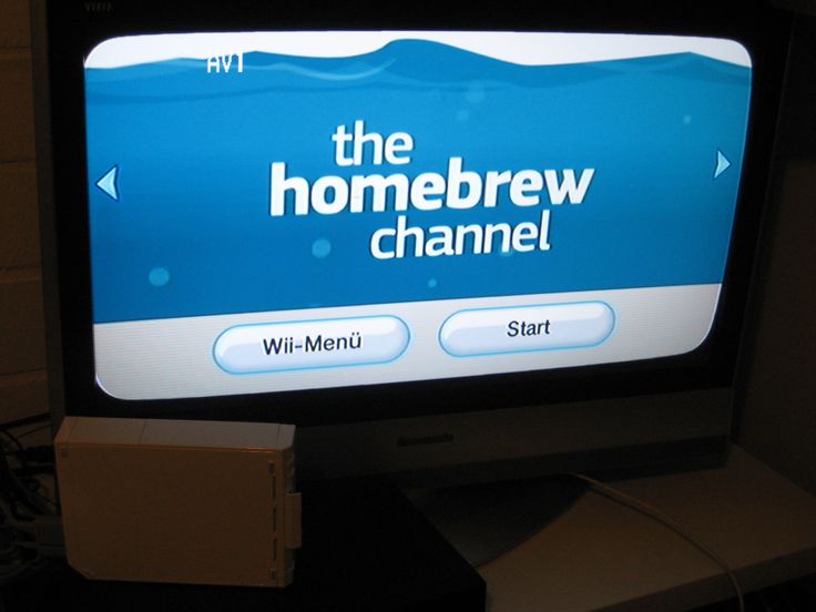 a television screen with the words the homebrew channel on it's display