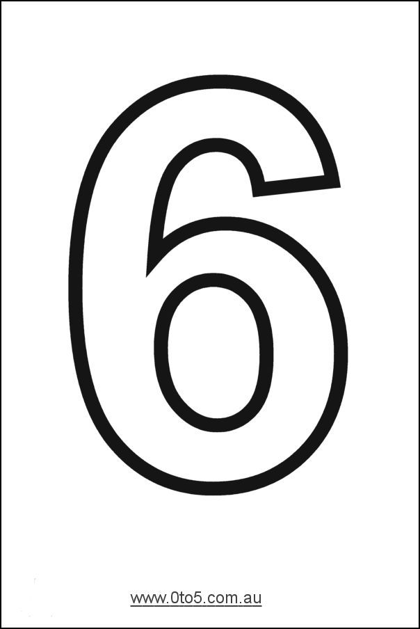 the number six is shown in black and white