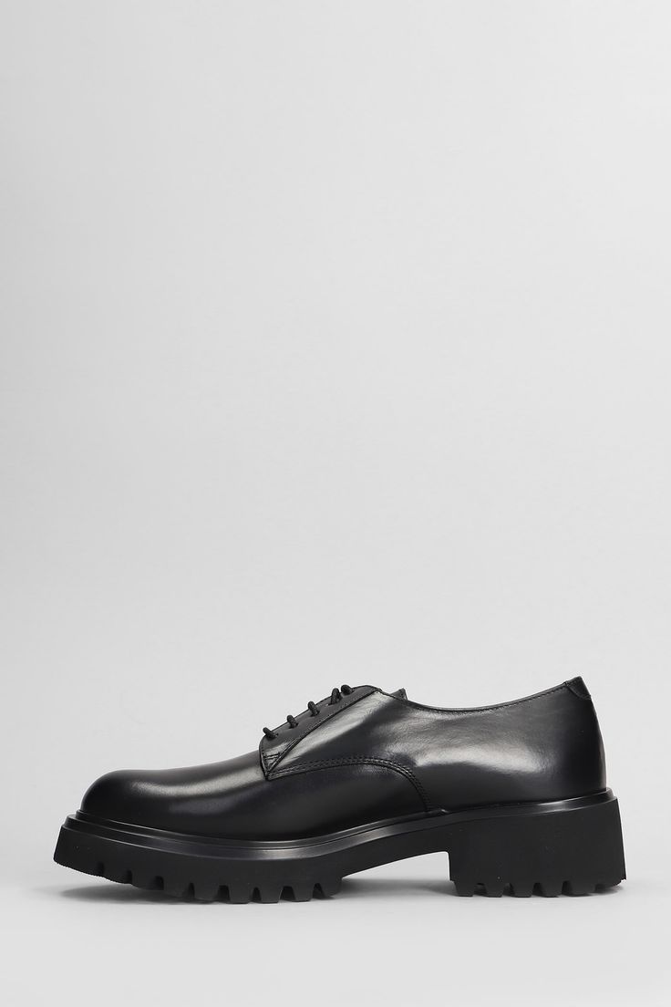 Loafers in black leather, round toe, laces, rubber sole, 50 mm heel, 100% leather, Made in Italy Black Lace-up Shoes With Vibram Sole In Calf Leather, Black Calf Leather Lace-up Shoes With Vibram Sole, Formal Lace-up Shoes With Vibram Sole And Calf Leather, Black Oxfords With Vibram Sole For Office, Modern Black Calf Leather Lace-up Shoes, Black Leather Shoes With Vibram Sole For Formal Occasions, Formal Black Leather Shoes With Vibram Sole, Calf Leather Oxfords With Lug Sole For Office, Office Oxfords With Lug Sole In Calf Leather