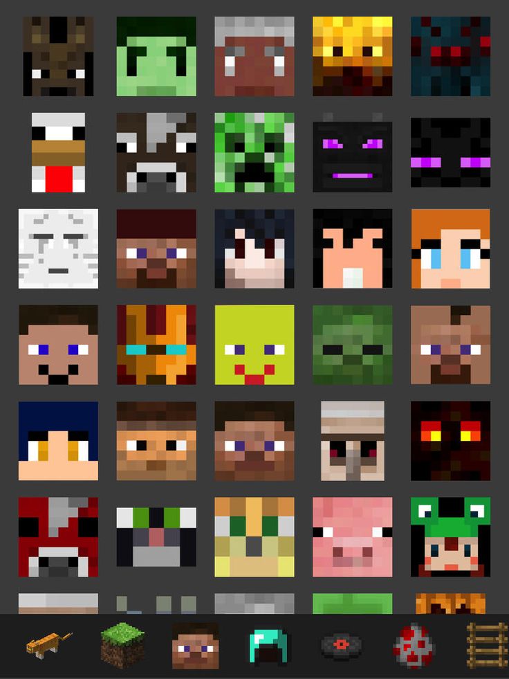 an image of the different faces of people in minecrafts video game style outfits