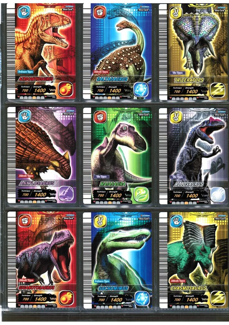 the dinosaur card game has nine different dinosaurs