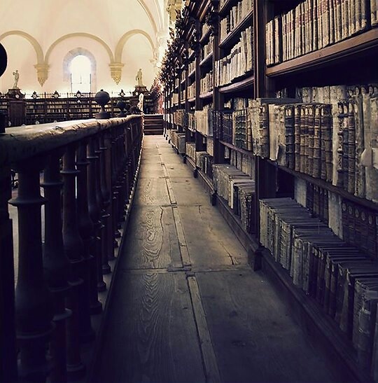 an old library filled with lots of books