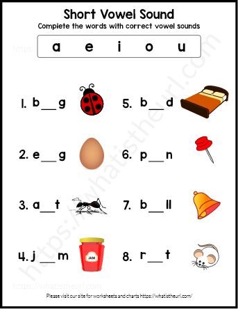 Short vowel sounds worksheets - Exercise 2 - Your Home Teacher | Short ...