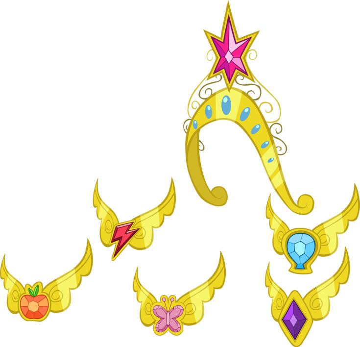 an image of a set of cartoon style hair clippings with wings and stars on them