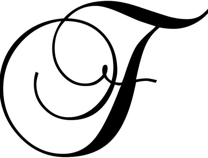 the letter f is made up of curved lines