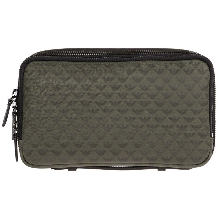 EMPORIO ARMANI MEN'S TRAVEL TOILETRIES BEAUTY CASE WASH BAG. #emporioarmani #bags #shoulder bags #hand bags Pattern Logo Design, Mens Travel, Pattern Logo, Beauty Case, Wash Bag, Travel Toiletries, Armani Men, Bag Handle, Hand Bags