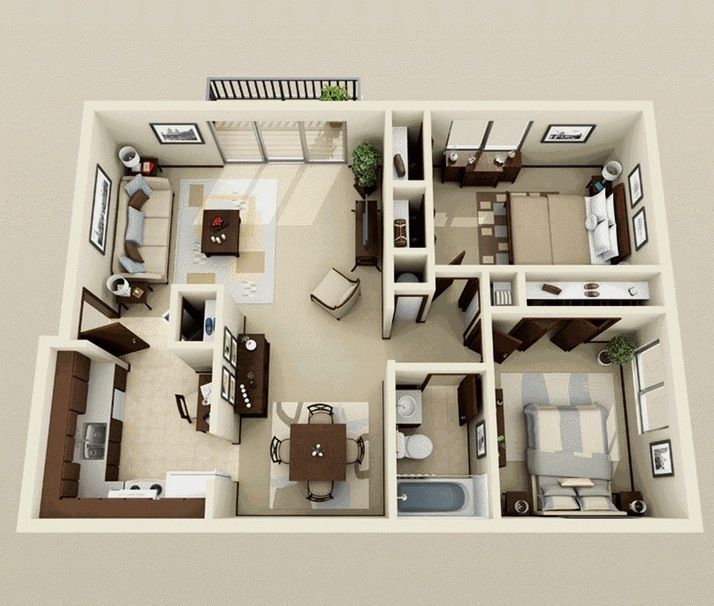 2 #Bedroom Apartment/House #Plans | Home Designer Ideas | Apartment ...