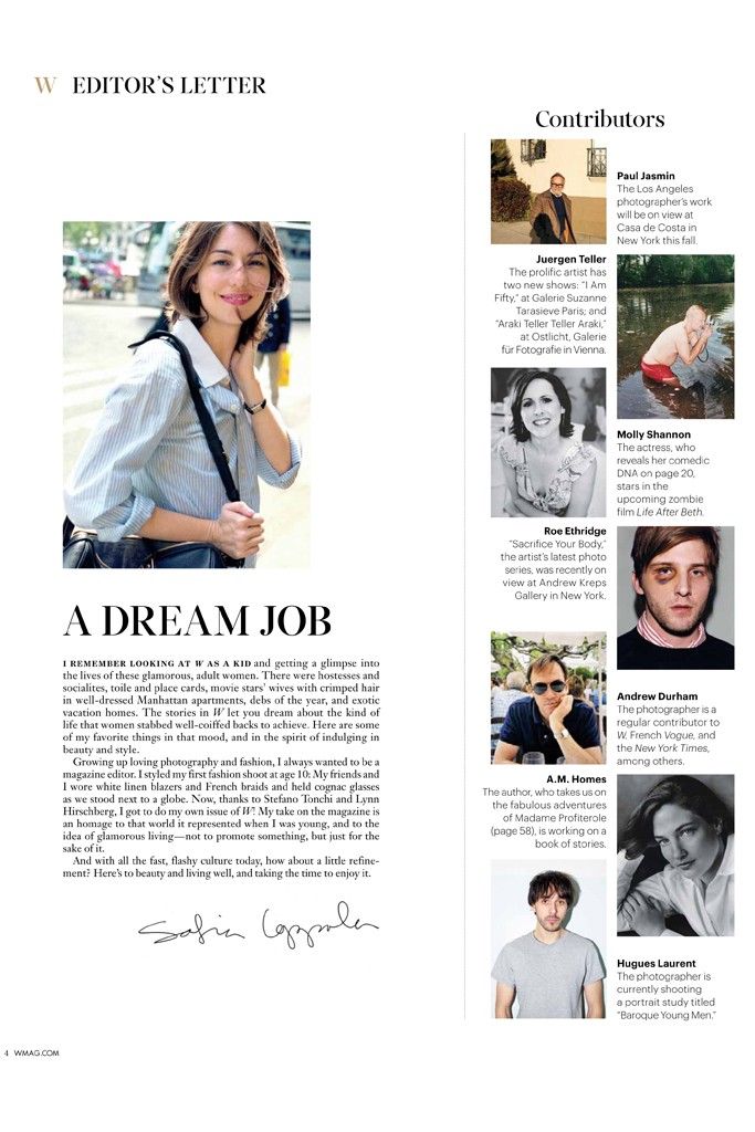 an article in the editor's letter magazine features photos of people and their names