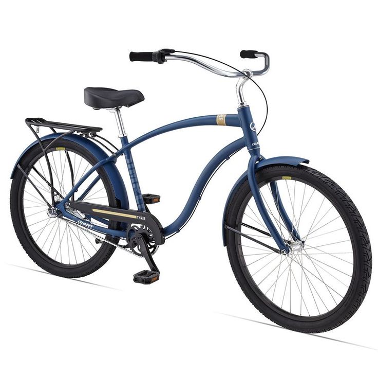 a blue bicycle is shown against a white background