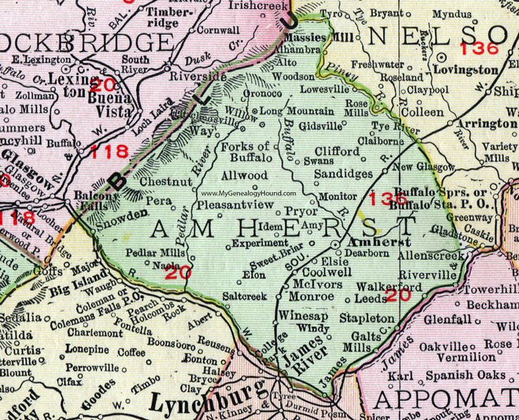 an old map shows the location of several towns