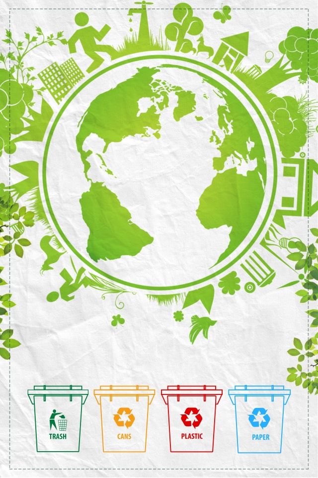 the earth is surrounded by recycling symbols