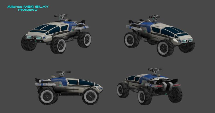 four different views of an off - road vehicle with wheels and tires, all in various positions