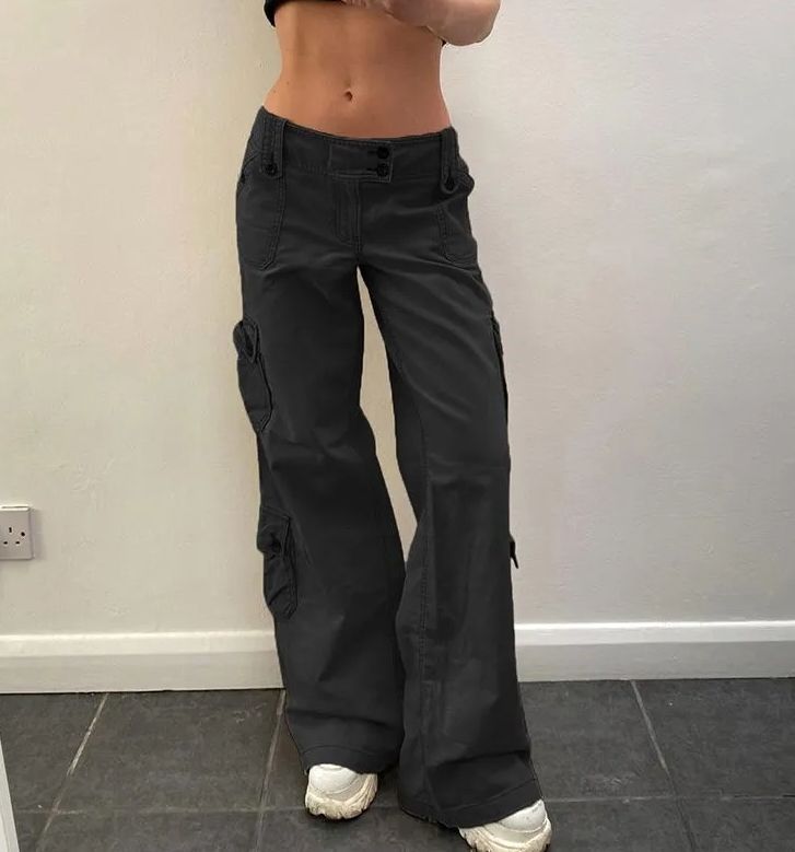 Honet - Low Rise Baggy Cargo Pants Celana Kargo, Celana Fashion, Baddie Outfit, Street Y2k, Street Jeans, Retro Fashion Women, Clubbing Outfits, Denim Cargo Pants, Streetwear Jeans