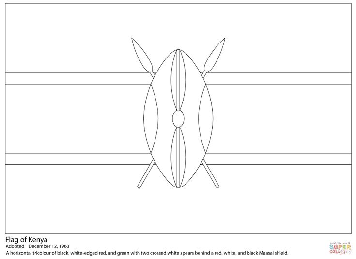 Kenya Flag coloring page | Free Printable Coloring Pages | Flag ...