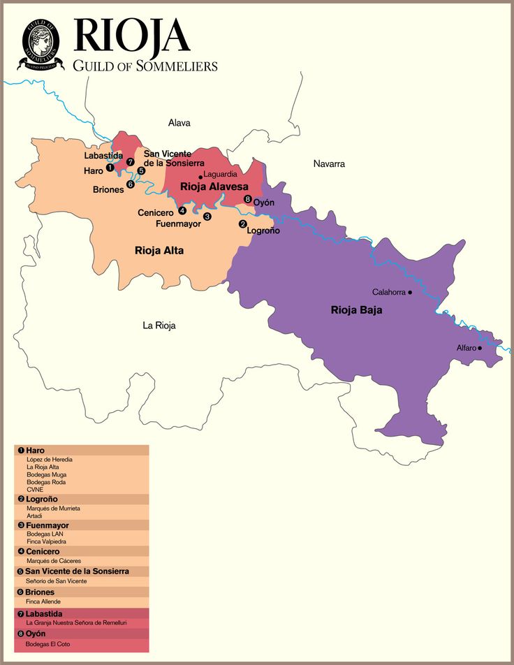 a map of the region of rioja with all its towns and major roads in purple