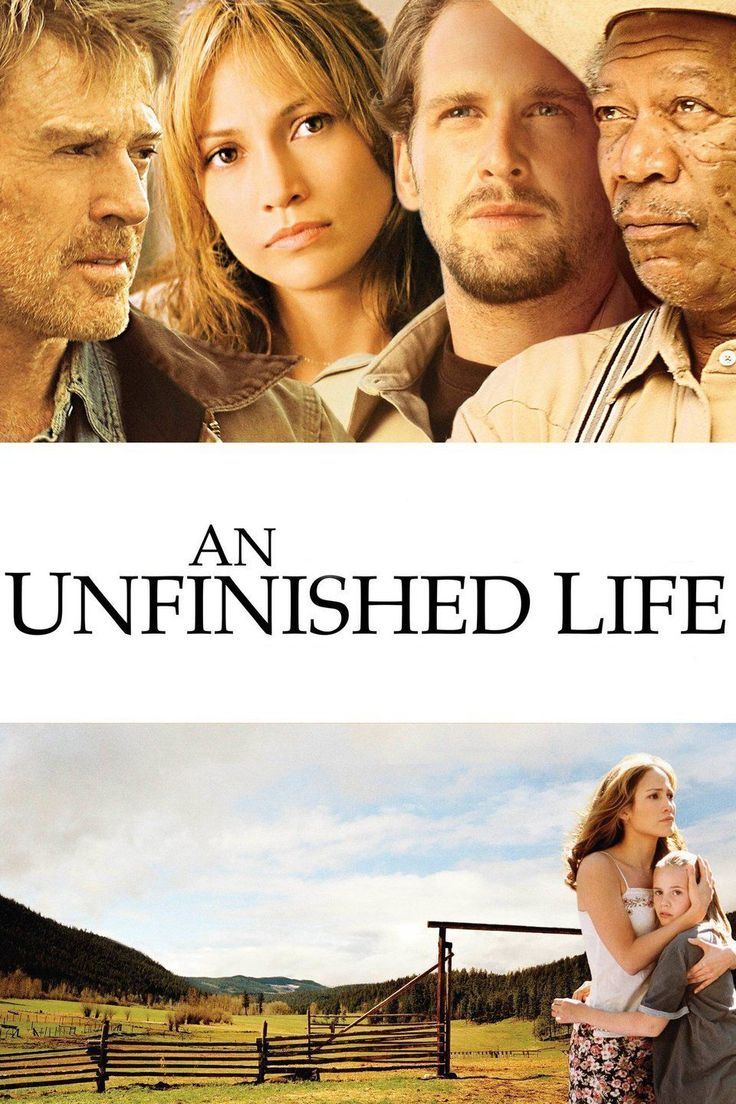 an unfinished life movie poster with two men and a woman