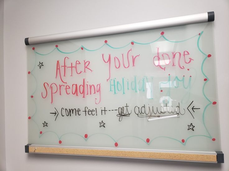 a white board with writing on it that says after your done, spreading holiday joy