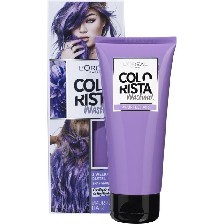 L'Oreal Paris Colorista Washout - Purple | BIG W Colorista Loreal, Cool Hair Dye, Ronze Hair, Wash Out Hair Color, Loreal Colorista, Pastel Purple Hair, Hair Color Products, Temporary Hair Dye, Semi Permanent Hair Dye