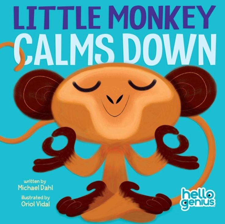 there is a book cover for the little monkey called calms down