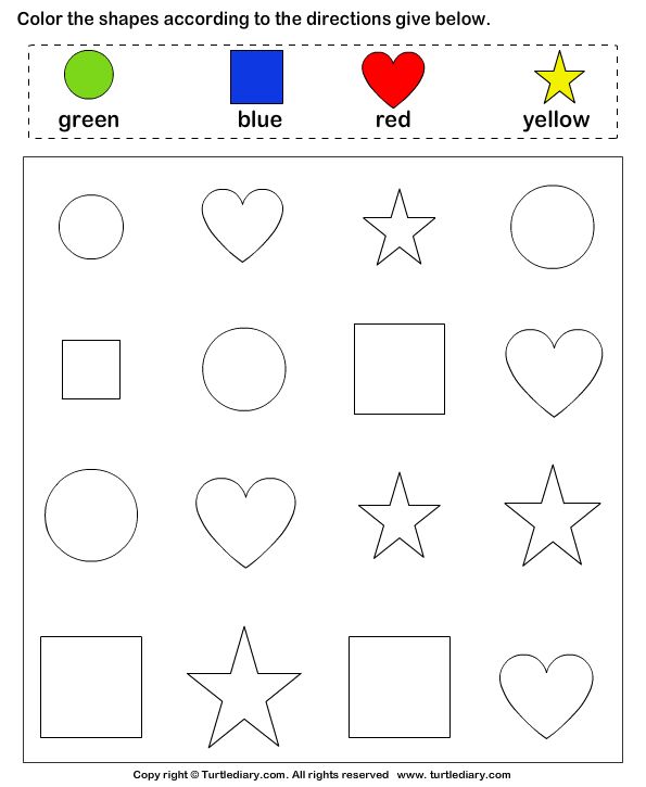 a worksheet with different shapes and colors to help kids learn how to draw