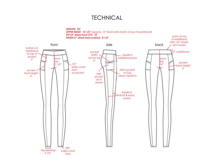 the technical drawing shows how to wear pants for women and how they can be worn with them