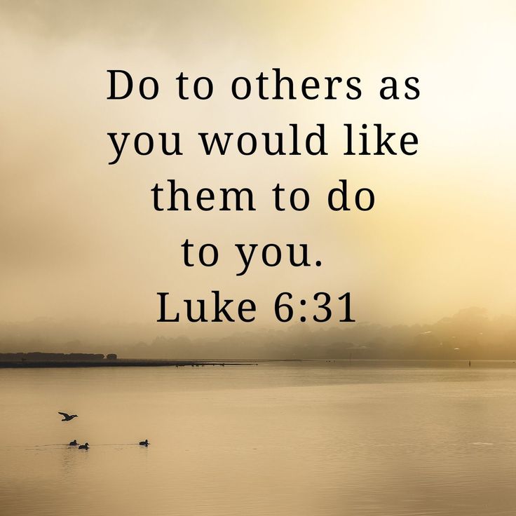 a lake with ducks floating in it and the words, do to others as you would like them to do to you luke 6 31