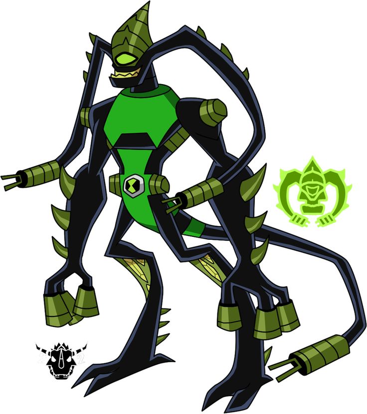 an image of a cartoon character in green and black