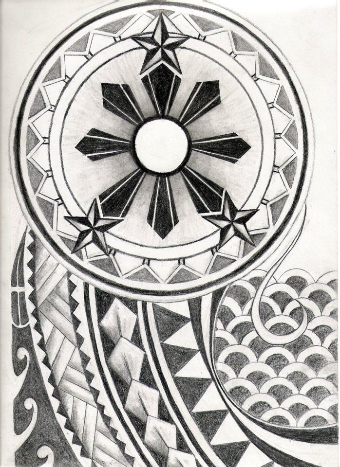 a black and white drawing of an abstract design