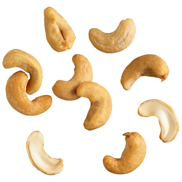 the cashews have been peeled and are ready to be used as snack toppings