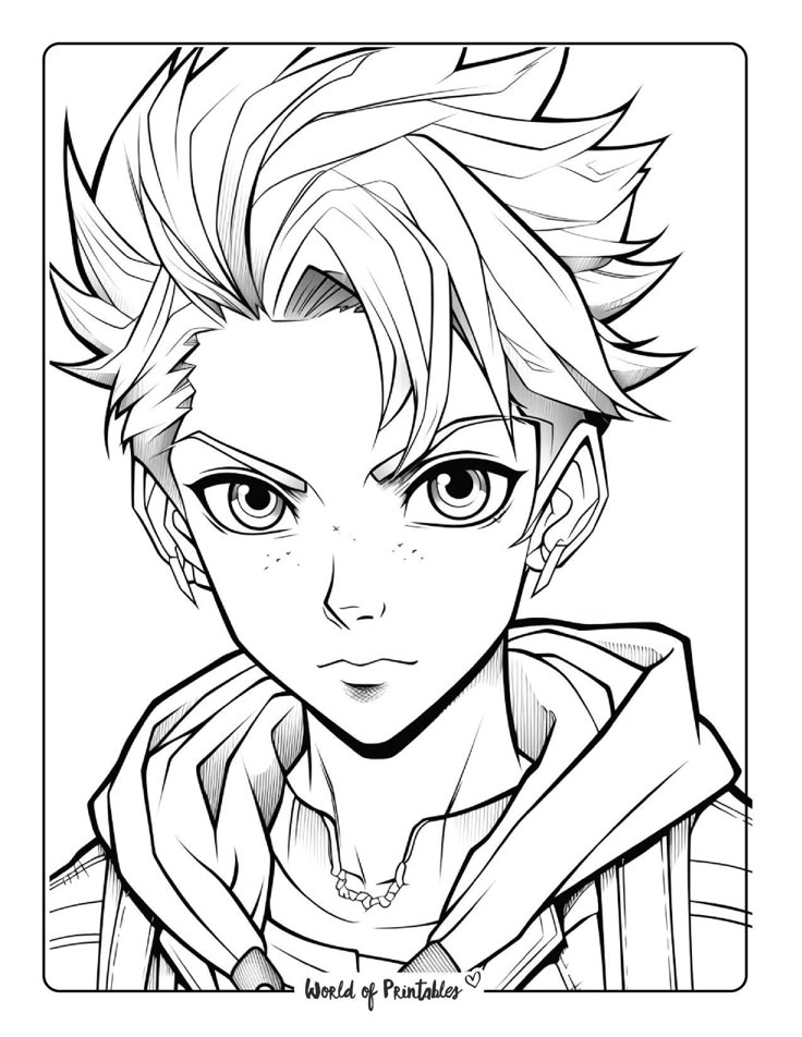 Anime Coloring Pages | Coloring pages for boys, Manga coloring book ...