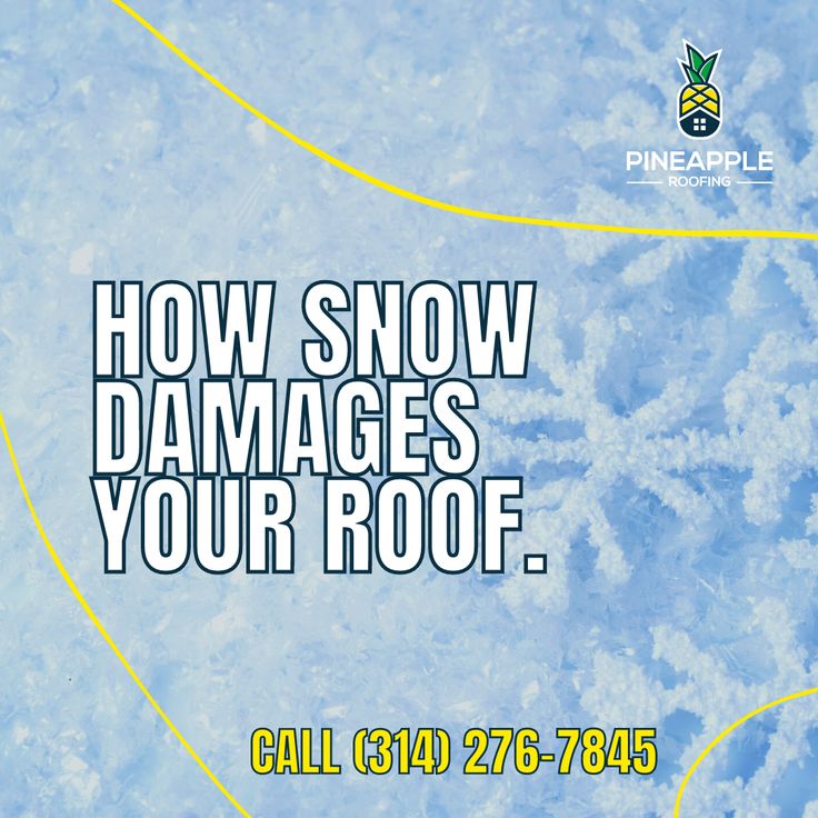 a snow covered ground with the words how snow damages your roof