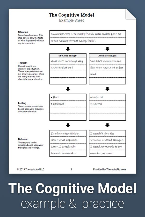 CBT: Example and Practice Sheet Free Cbt Therapy Worksheets, Personal Worksheets, Cbt Exercises, Cbt Triangle, Behavioral Activation, Cbt Model, Cbt Therapy Worksheets, Cbt Worksheets, Cbt Therapy