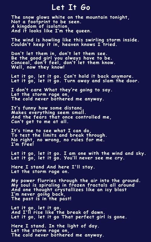 an old computer screen with the words let it go written in white on blue background