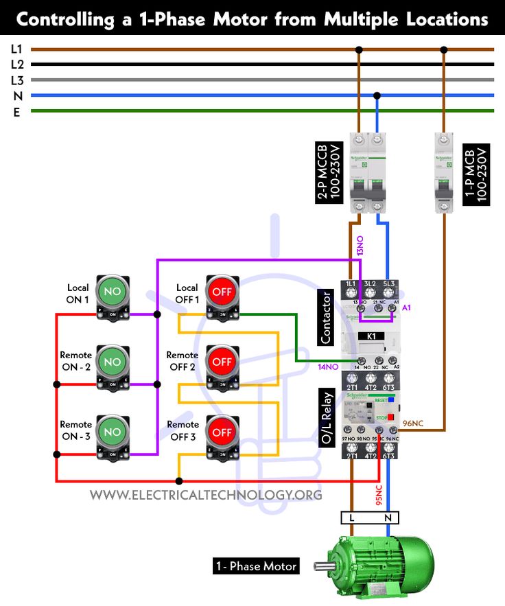 How to Control a Single-Phase Motor from Multiple Locations? in 2024 ...