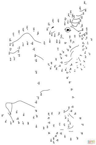 an animal connect the dots to draw it's face and head in order to learn how