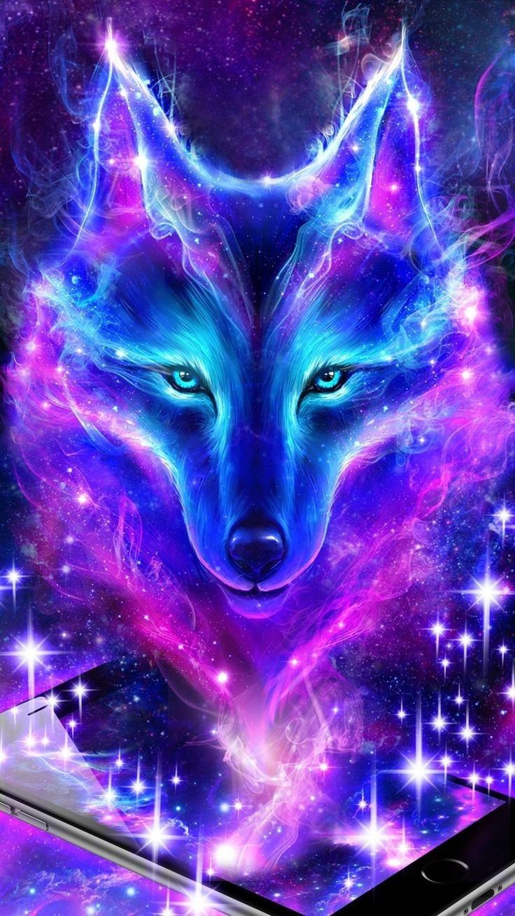 an image of a wolf with the words galaxy wolf on it's back cover