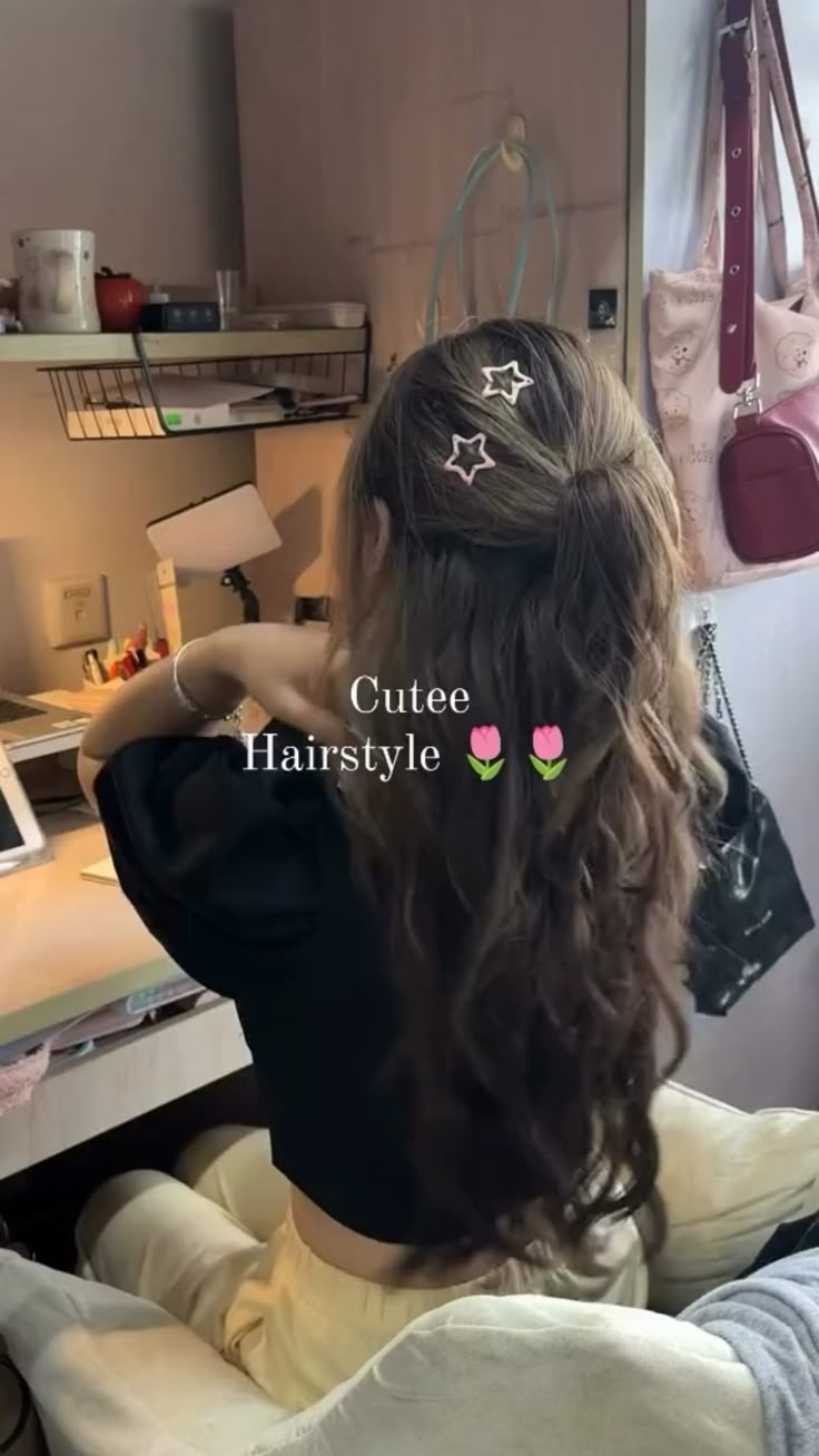 Cute Hairstyle Tutorial in 2024 | Hair styles, Korean hairstyle, Cute ...