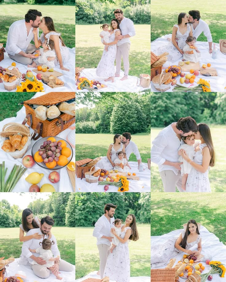 a couple and their dog are having a picnic in the park with sunflowers