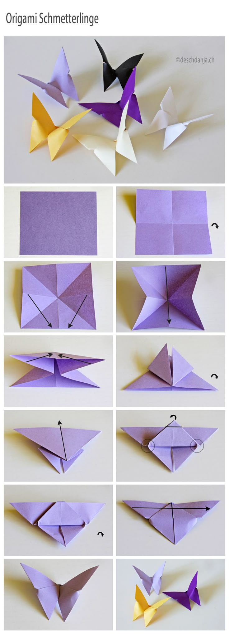 the steps to make an origami bird