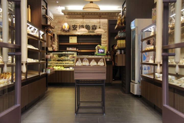 the inside of a bakery with lots of food